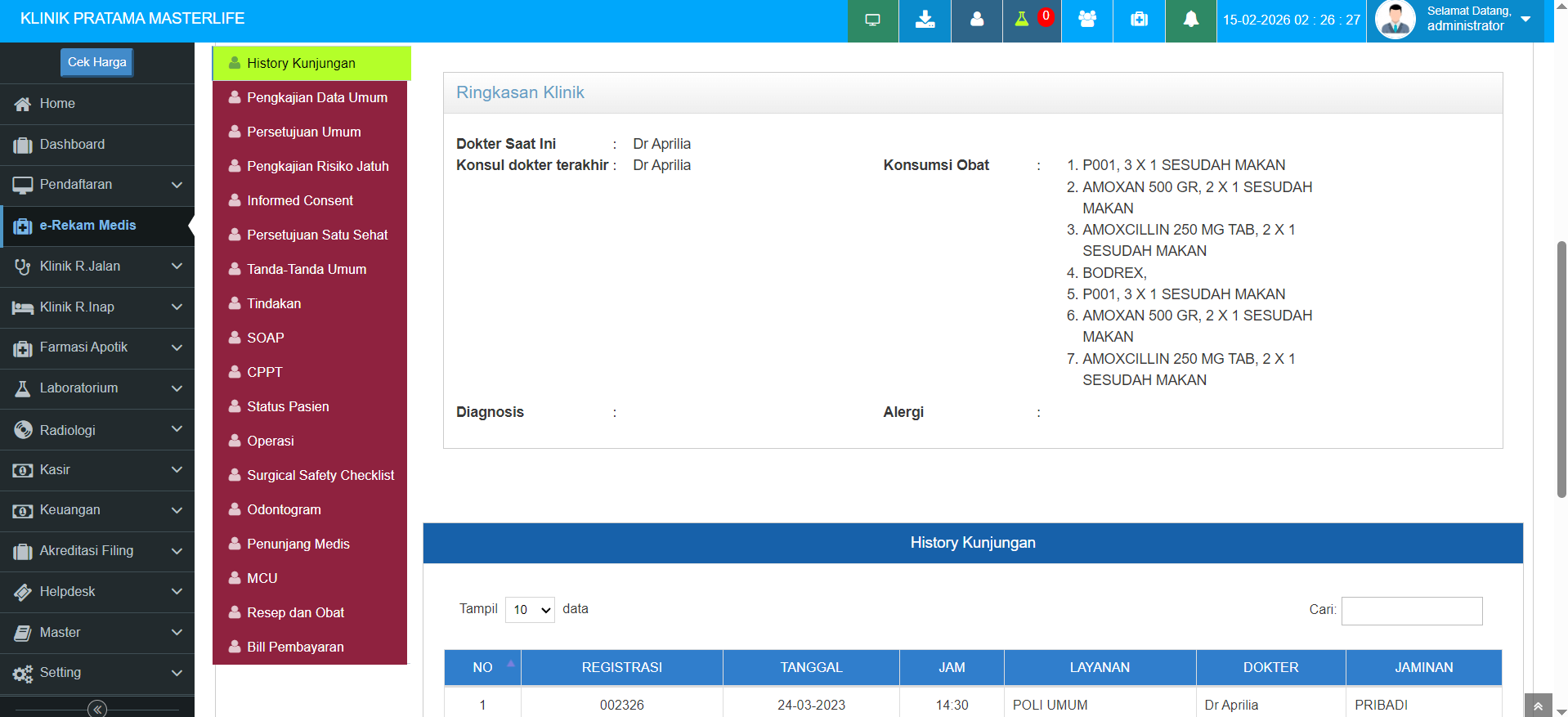 Clinic System Screenshot